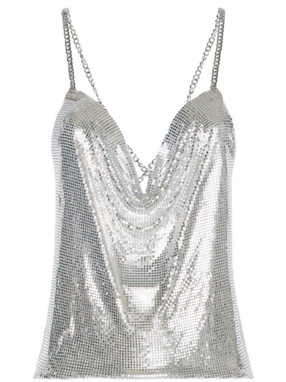 8 Other Reasons Silver chainmail Draped cowl top - Picture 3 of 3